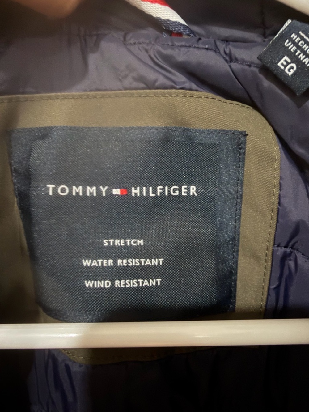 Tommy Hilfiger Men's Olive Hooded Rain Jacket - Picture 3 of 15